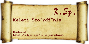 Keleti Szofrónia névjegykártya